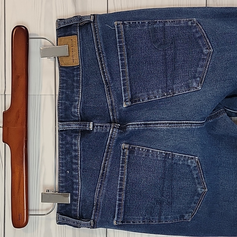 American Eagle Blue Denim Jeggings High-Rise Womens Size 6 - Picture 7 of 15